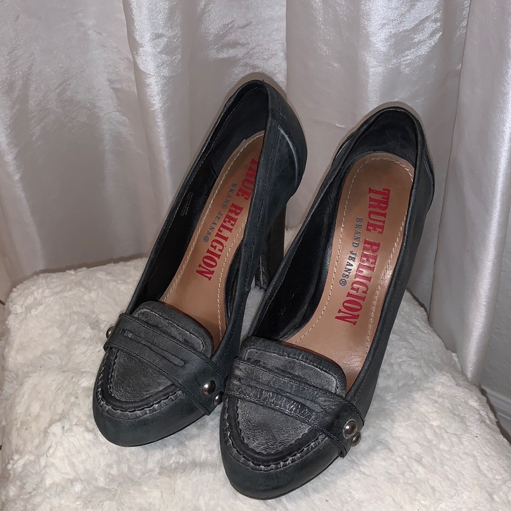 Gray high heels mocasines!!